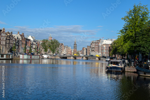 Historical Canal Houses At The Amstel River Amsterdam The Netherlands 2019 © Robertvt