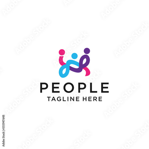 People logo icon design template flat vector