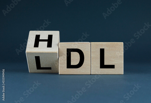 LDL to HDL. Cubes form the word LDL to HDL photo