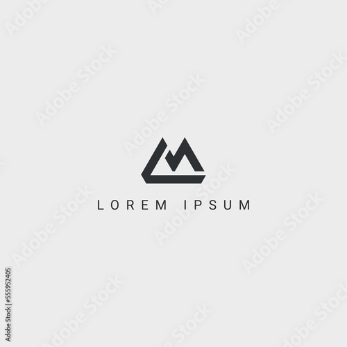 Alphabet letter LM, ML icon logo vector.