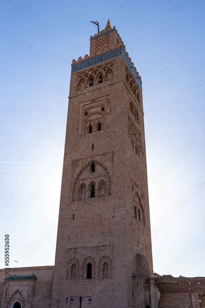 Koutoubia tower in Marrakesh in the afternoon
