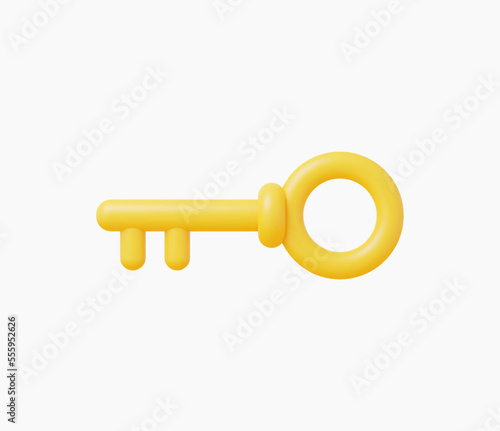 3d Realistic Key icon vector Illustration