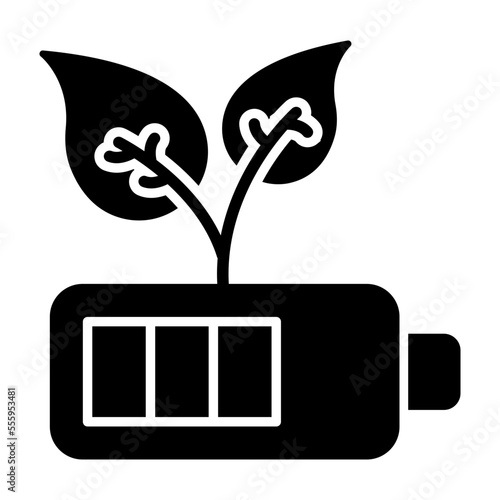 Glyph design icon of mobile battery