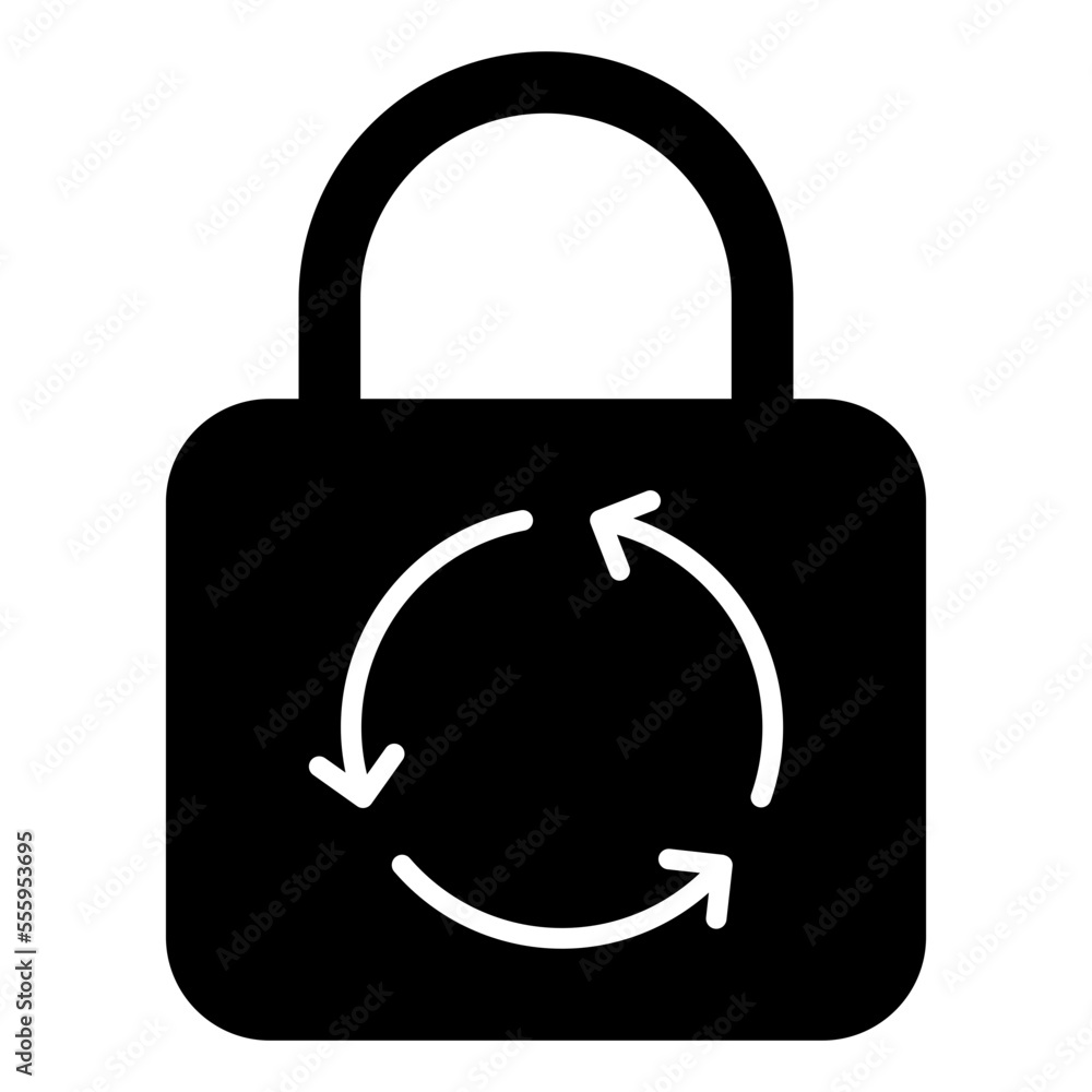 Solid design icon of lock update Solid design icon of lock update