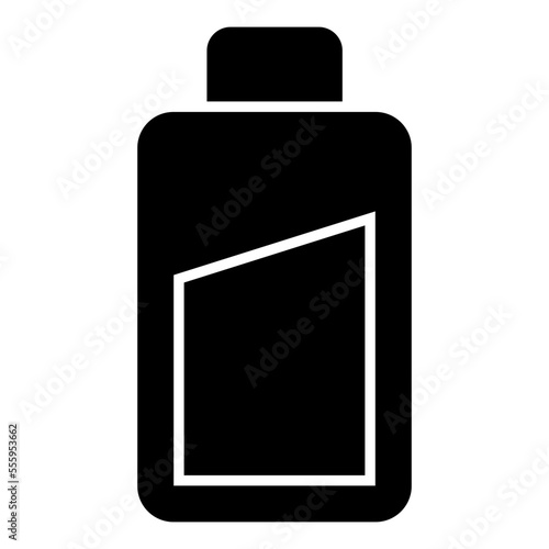 Glyph design icon of electric battery