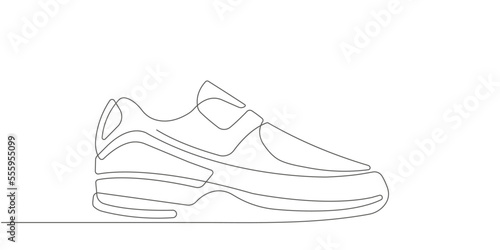 Sports shoes in a line style.Vector illustration of sneakers. Sketch sneakers for your creativity.