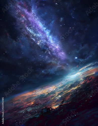 Creation of the Universe - Galactic Core; created with Generative AI technology