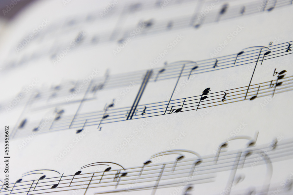 Fototapeta premium Music note on sheet