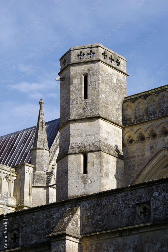 Détail architectural de la cathédrale de Salisbury
