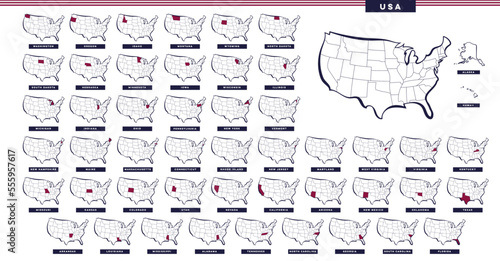 USA Map vector illustration