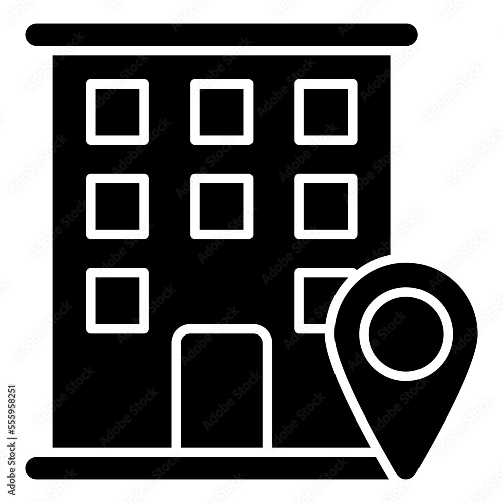 Trendy design icon of building location Trendy design icon of building location