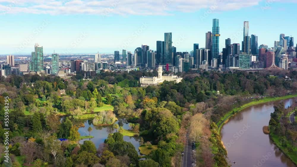 Aerial view of the Yarra River and Melbourne City, Victoria, Australia Aerial view of the Yarra River and Melbourne City, Victoria, Australia