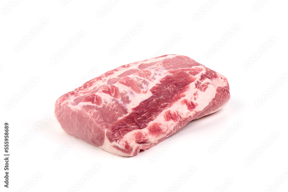 Pork shoulder blade, isolated on white background. High resolution image.