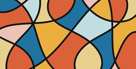 Leinwandbilder Buntglas Farbiges Mosaikmuster im Glasmalereistil  © Manon