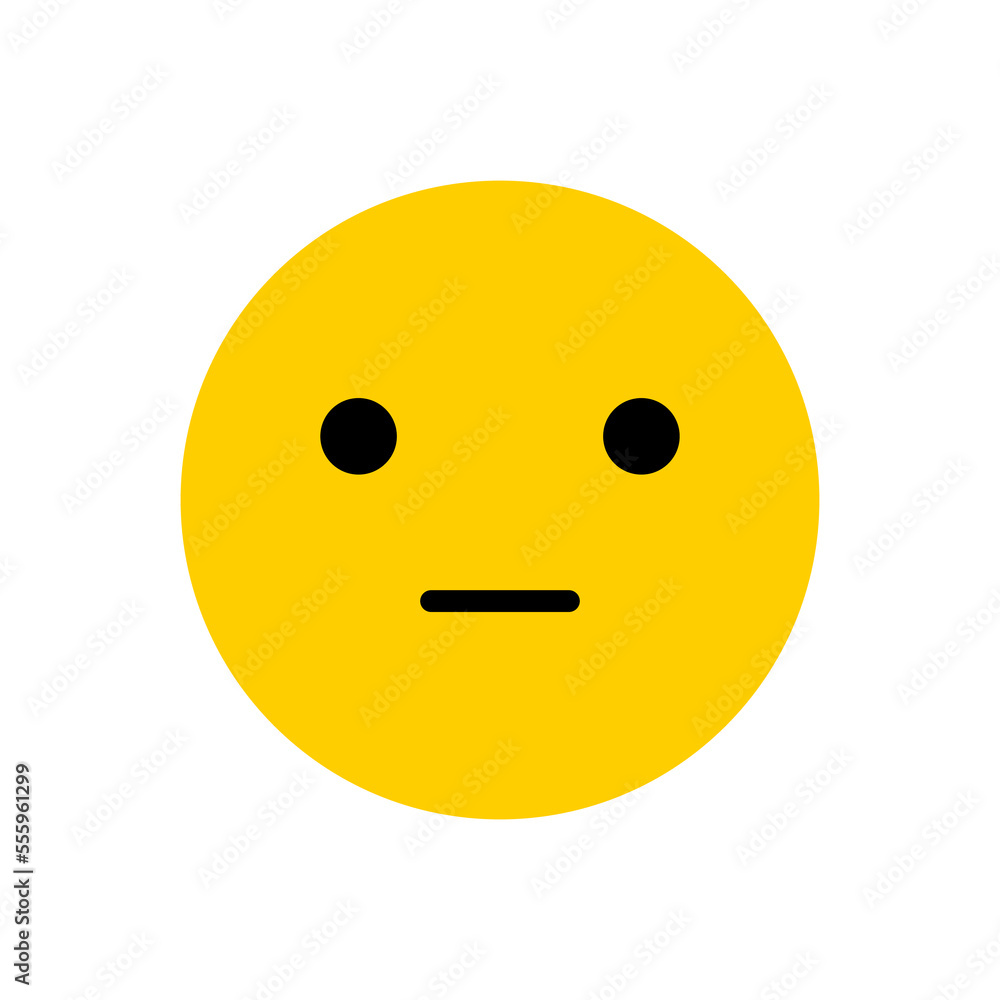 Fototapeta premium Emoji with a neutral expression.
