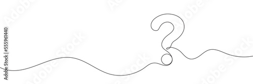 Question mark linear background. One continuous drawing of a question mark. Vector illustration