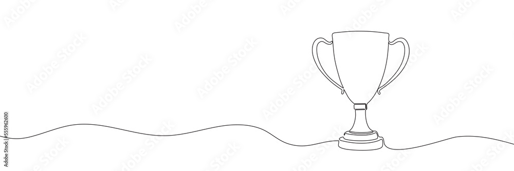 winner trophy one line drawing isolated on white background. Vector illustration winner trophy one line drawing isolated on white background. Vector illustration