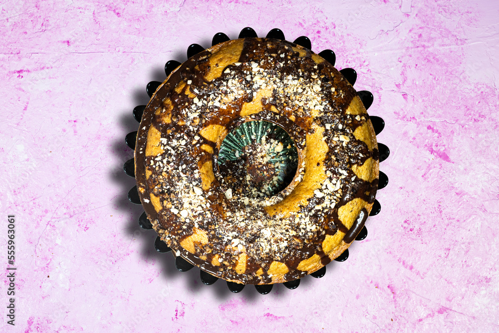 homemade Chocolate carrots pound cake with nuts