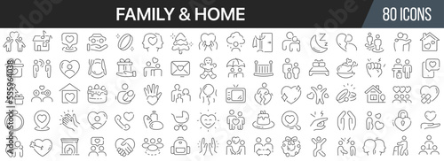 Family and home line icons collection. Big UI icon set in a flat design. Thin outline icons pack. Vector illustration EPS10