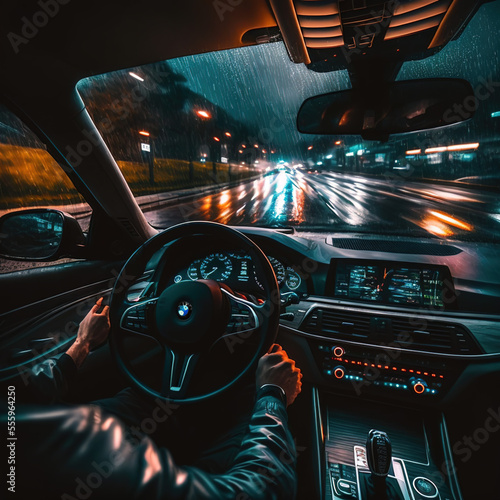 car driving in night © Welisson