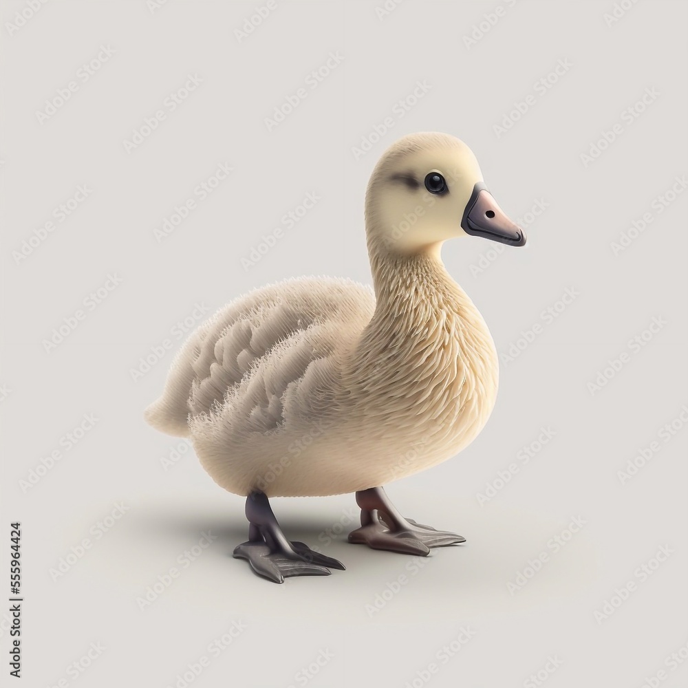 Obraz premium Tiny duck, baby duck, isolated, 3d character