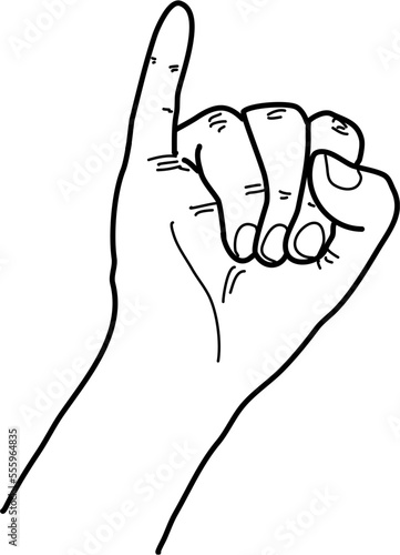 german signs language fingeralphabet Buchstabe i (DGS) 