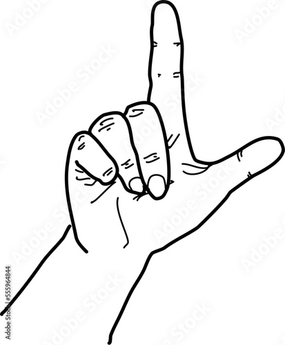 german signs language fingeralphabet Buchstabe l (DGS) 