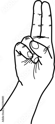 german signs language fingeralphabet Buchstabe u (DGS) 