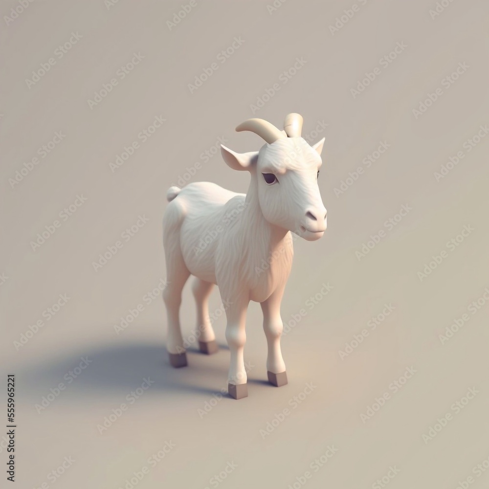 Fototapeta premium baby goat, cute goat, 3d character