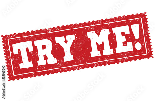 Try me grunge rubber stamp