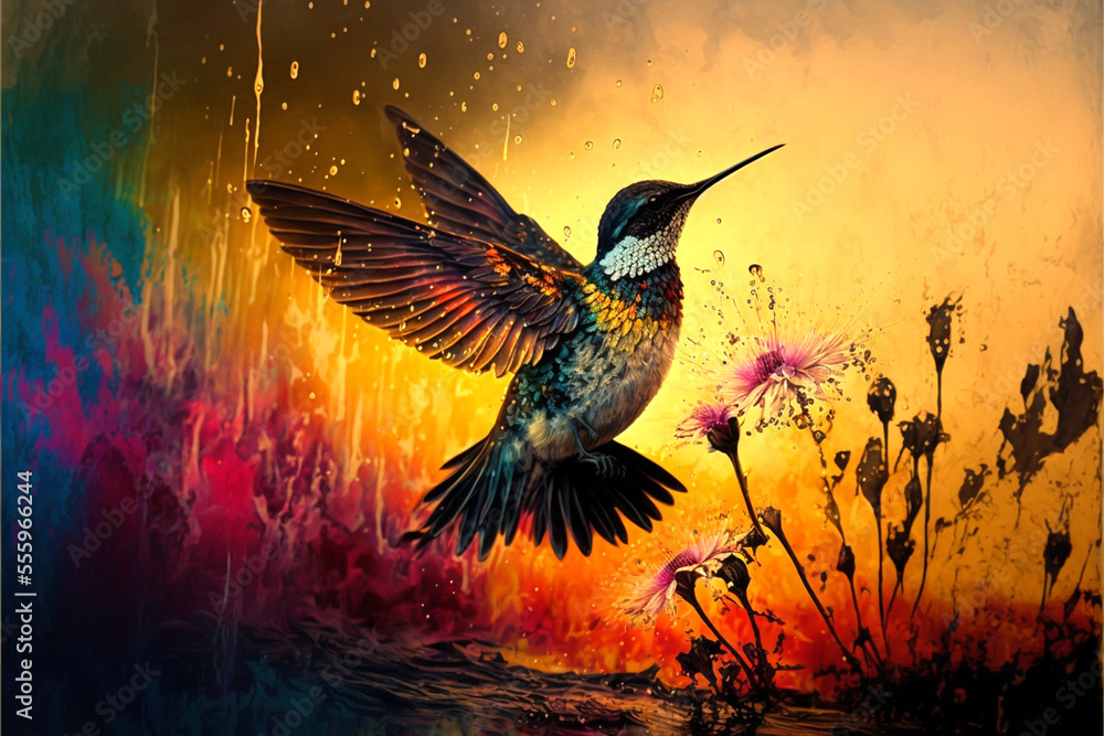 Fototapeta premium bird in the sunset