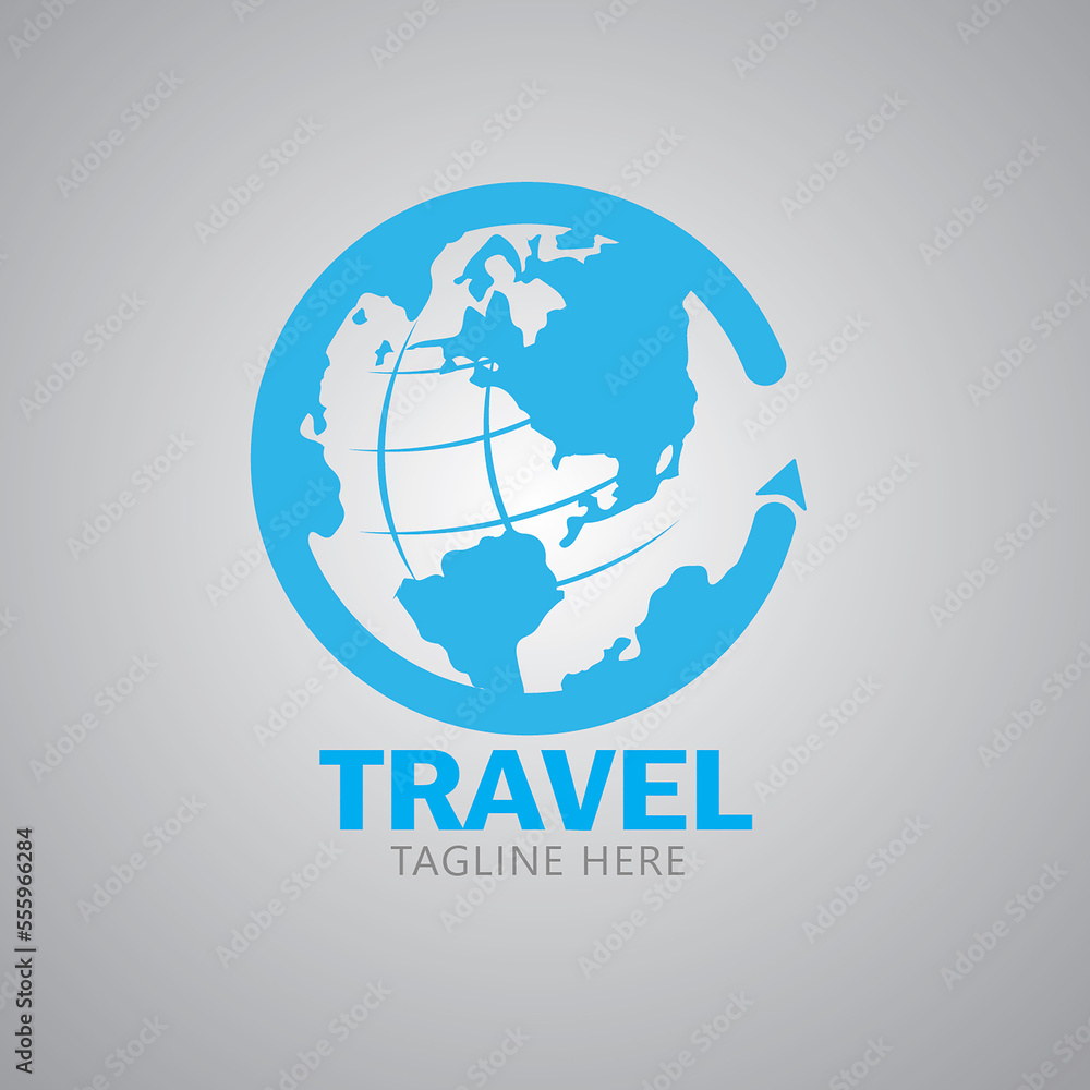 world map and globe Travel logo