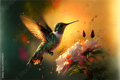 hummingbird in flight