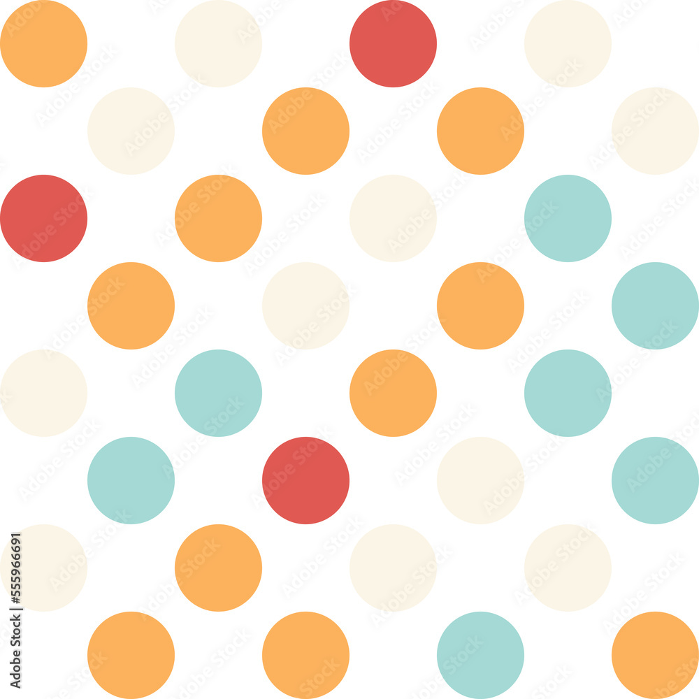 Colorful pastel polka Dot seamless pattern background. Vector illustration.	