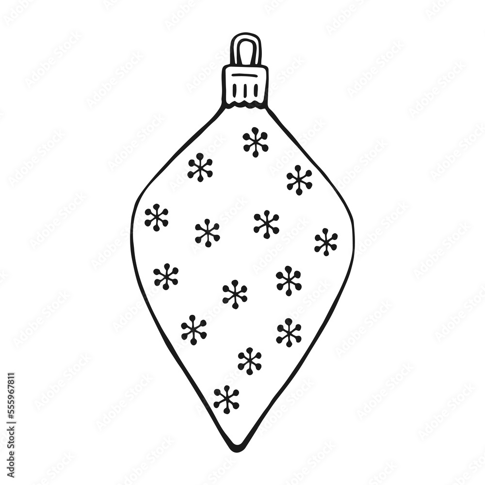 Christmas bauble. Hand drawn vector illustration. Christmas bauble. Hand drawn vector illustration.