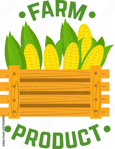 Organic icon for natural farm market product and healthy fresh food with sign...