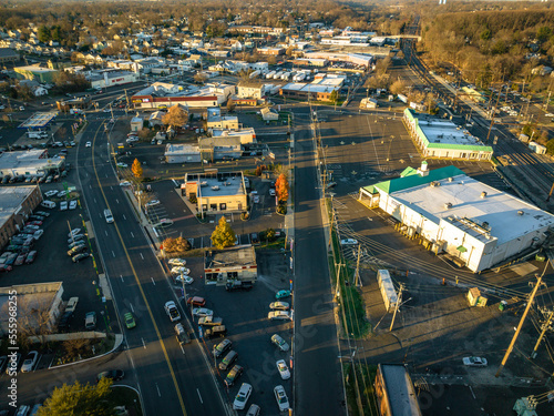 Aerial Drone sunrise in Langorne PA photo