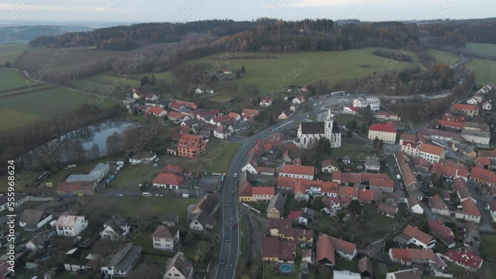Aerial view of Milicin, Central Bohemia, Czech Republic. Aerial view of Milicin, Central Bohemia, Czech Republic.