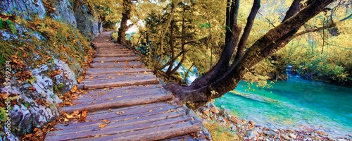 Plitvice lakes, amazing autumn view, Croatia, Europe ...exclusive-this image is sold only on Adobe stock