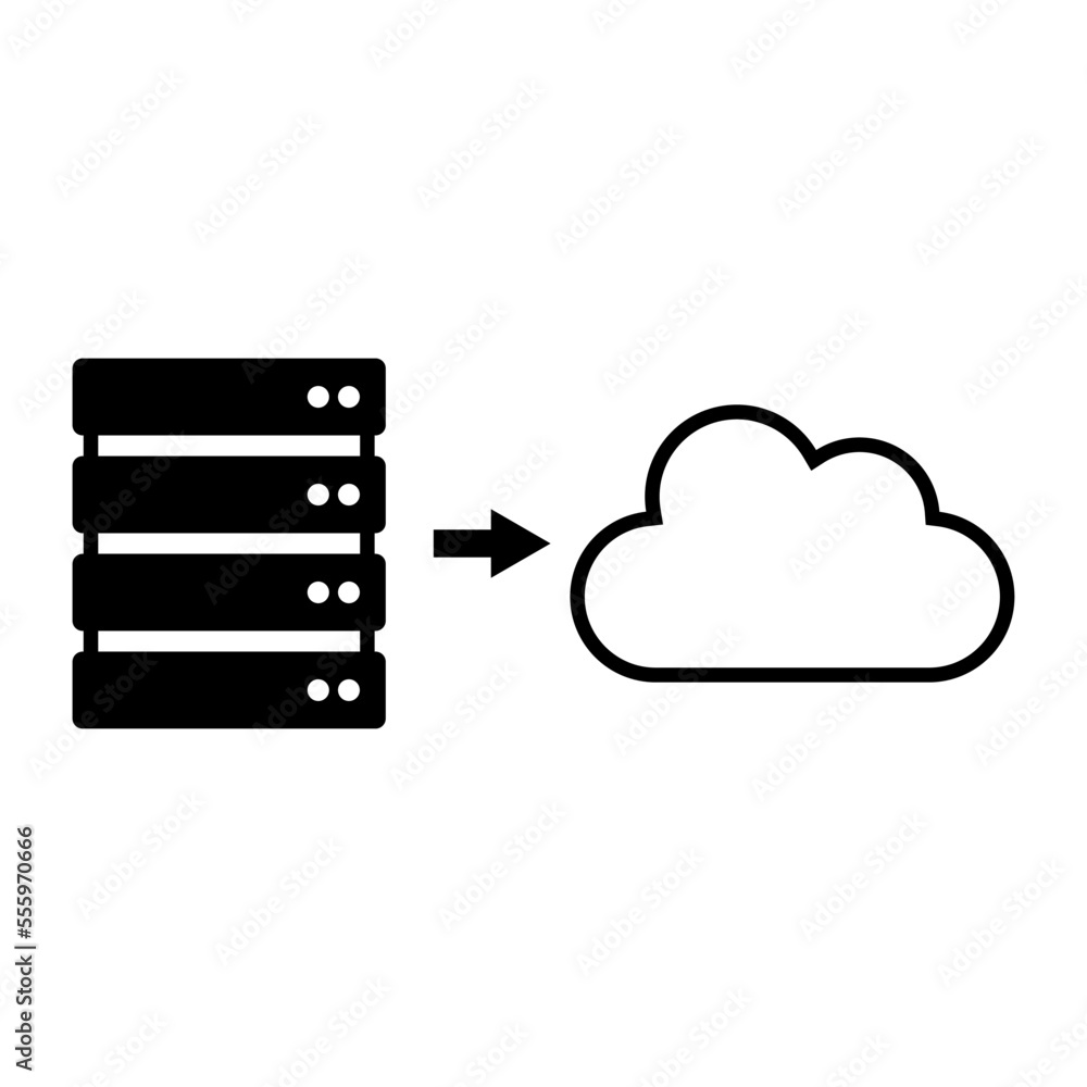 Cloud migration and cloud computing icon Cloud migration and cloud computing icon