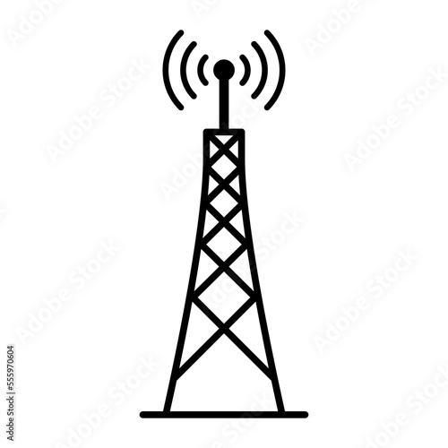 Communication antenna broadcasting information icon