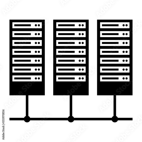 Connected servers in the data center icon