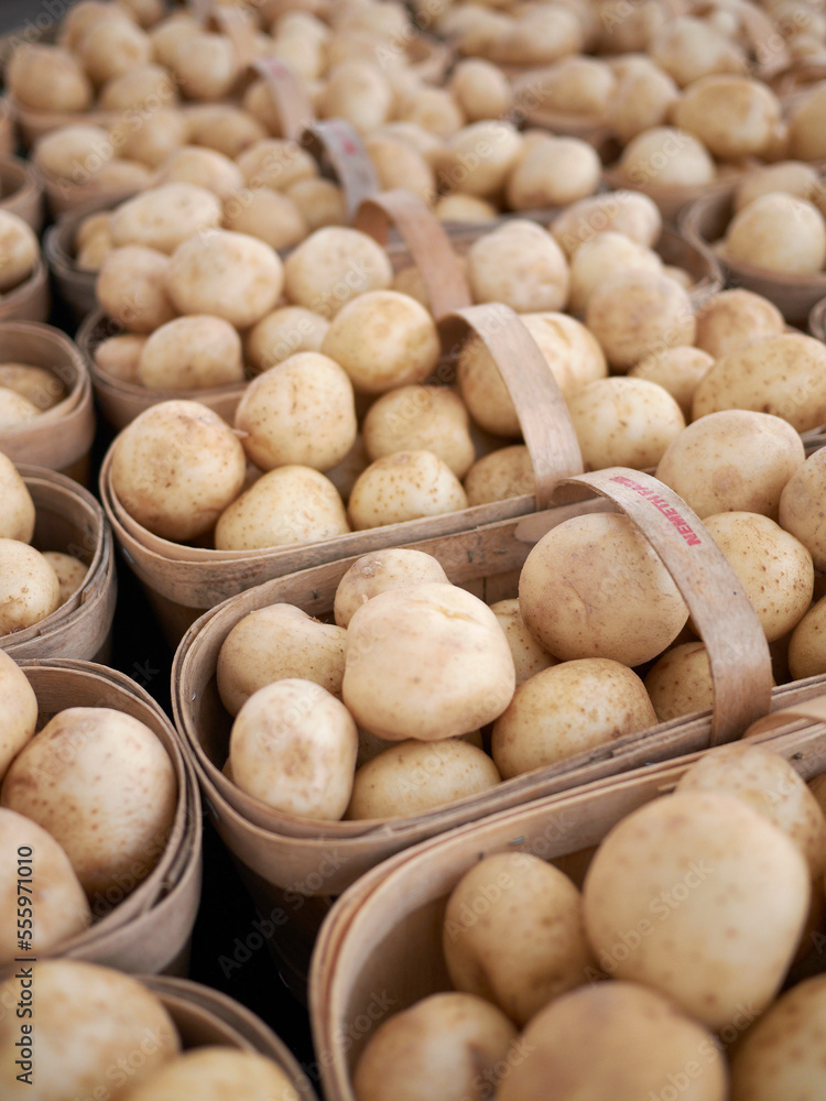 Potatoes at St Jacobs Farmers' Market, St Jacobs, Ontario, Canada Potatoes at St Jacobs Farmers' Market, St Jacobs, Ontario, Canada