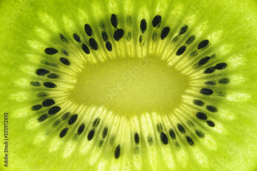 Close-up of inside of Kiwi Fruit