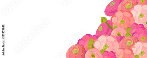 Flower banner for flyer, card background design vector illustration. Floral p...