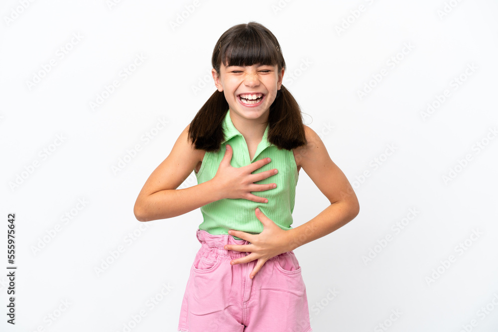 Little caucasian kid isolated on white background smiling a lot Little caucasian kid isolated on white background smiling a lot