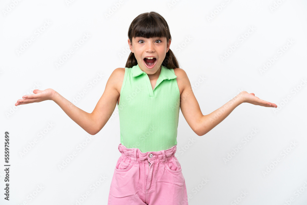 Little caucasian kid isolated on white background with shocked facial expression Little caucasian kid isolated on white background with shocked facial expression