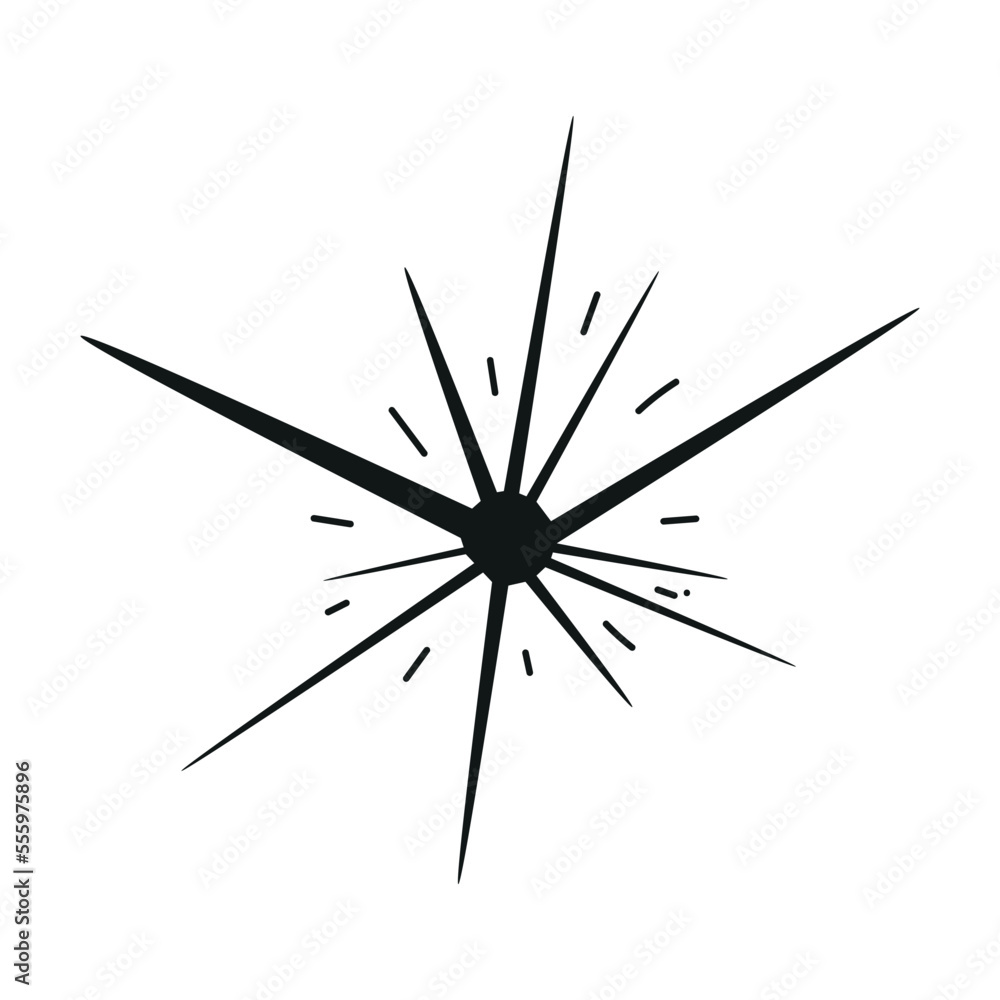 Hand drawn sparkling star. Retro abstract illustration with hand drawn sparkle for celebration design. Geometric shape. Hand drawn sparkling star. Retro abstract illustration with hand drawn sparkle for celebration design. Geometric shape.