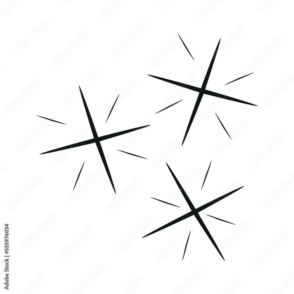 Hand drawn sparkling star. Retro abstract illustration with hand drawn sparkle for celebration design. Geometric shape. Hand drawn sparkling star. Retro abstract illustration with hand drawn sparkle for celebration design. Geometric shape.