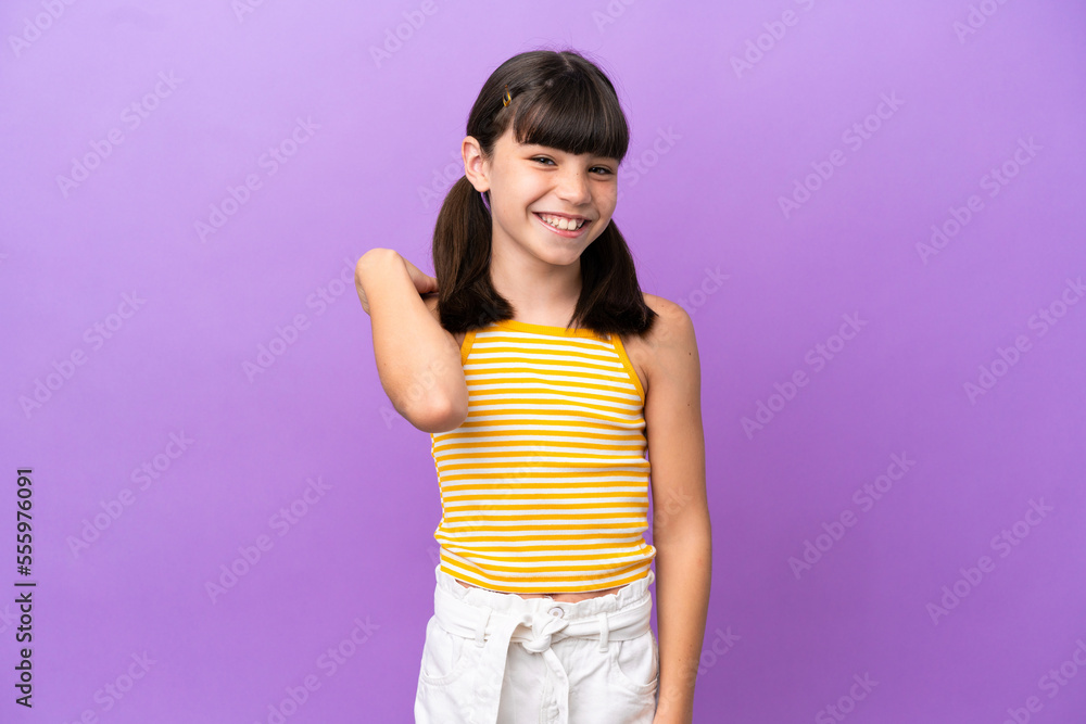 Little caucasian kid isolated on purple background laughing Little caucasian kid isolated on purple background laughing